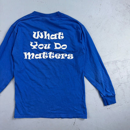 What You DO Matters Y2K T Shirt Astroworld Youth M Blue Long Sleeve Corvallis
