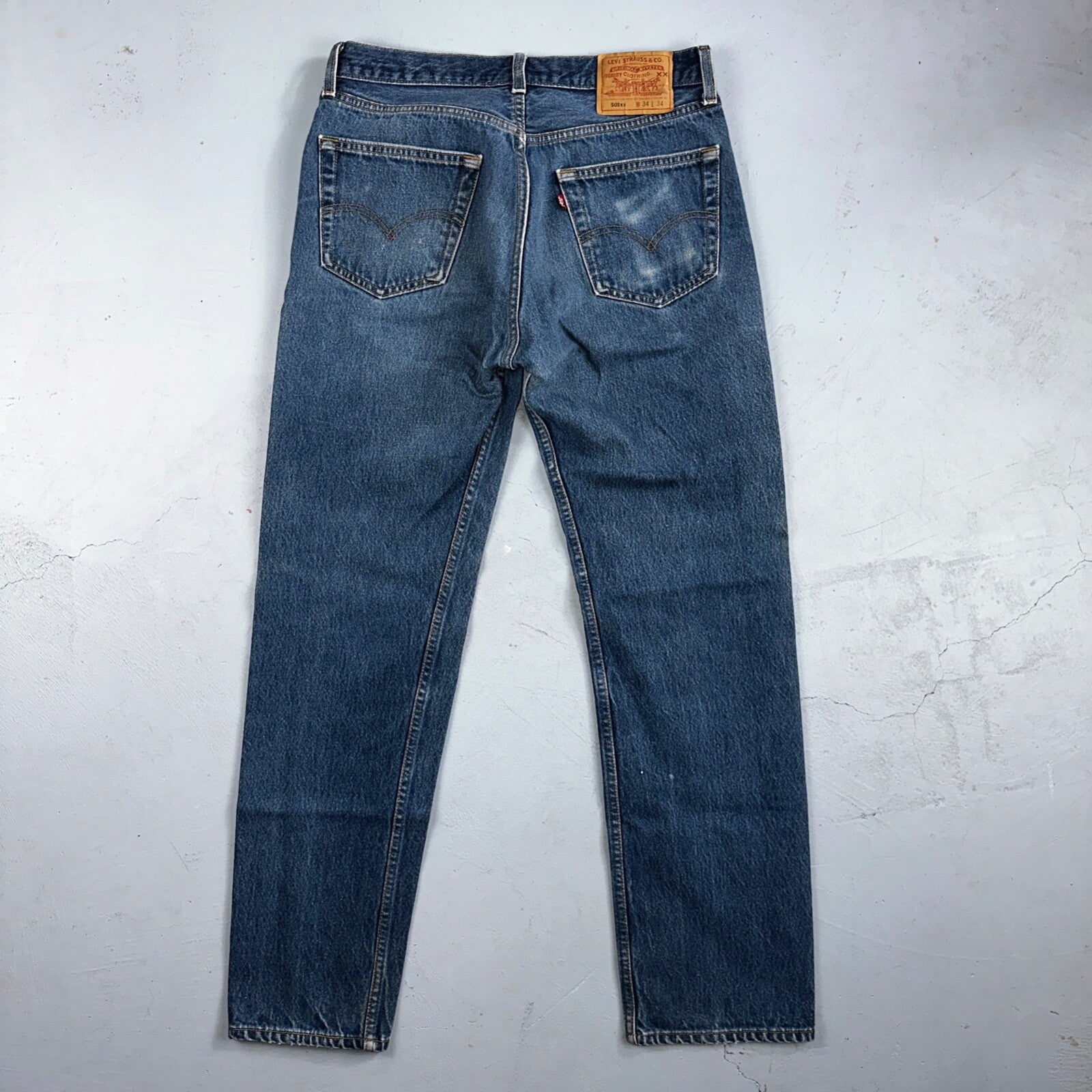 Levis 501 Vintage 90s USA XX Straight Leg Jeans Blue Med Wash 34x34 Act 31x30