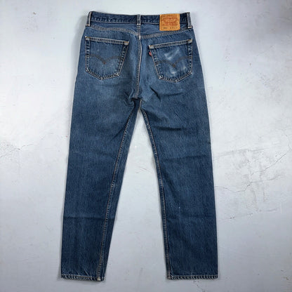 Levis 501 Vintage 90s USA XX Straight Leg Jeans Blue Med Wash 34x34 Act 31x30