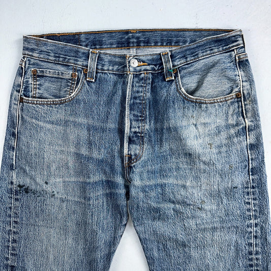Levis 501 Vintage Y2K XX Straight Leg Jeans Blue Med Wash 34x30 Act 34x29