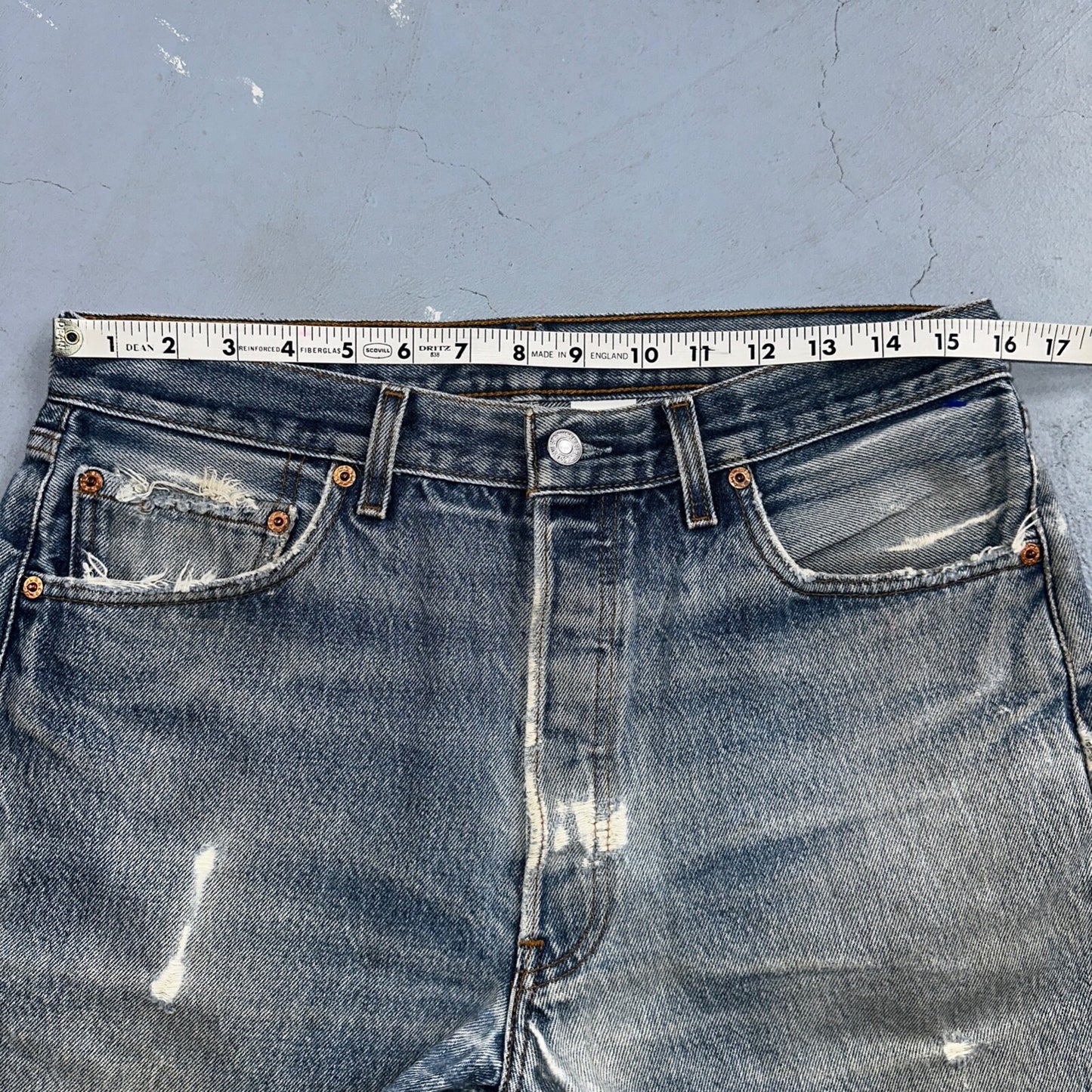 Levis 501 Vintage Y2K Mexico Straight Leg Jeans 34x33 90s Med Wash Act 32x29