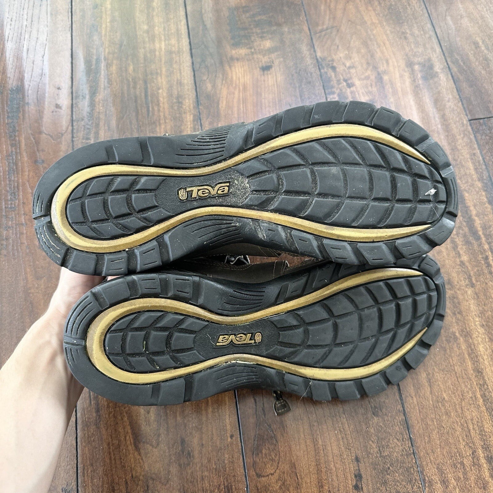 Teva Mens Shocpad Brown Gray Closed Toe Hook Loop Fisherman Sandals Size 12