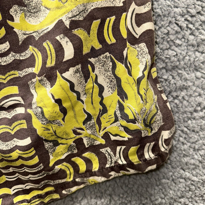 Vtg 40s California Aloha Yellow 50s Swim Trunks Board Shorts Floral Rockabilly