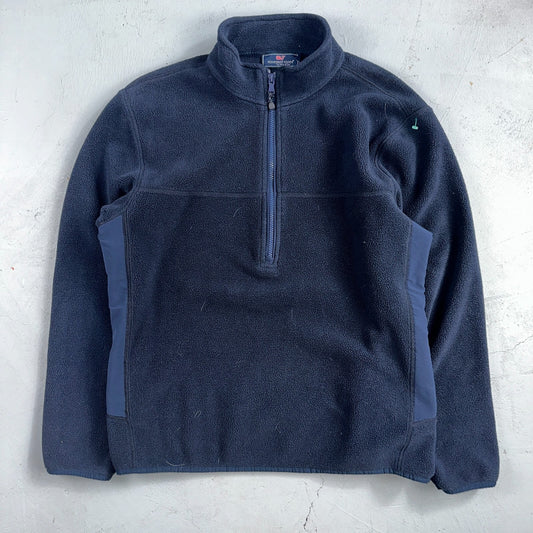 Vineyard Vines Vineyard Navy Quarter Zip Fleece Lined Mountain Sweater - Size M