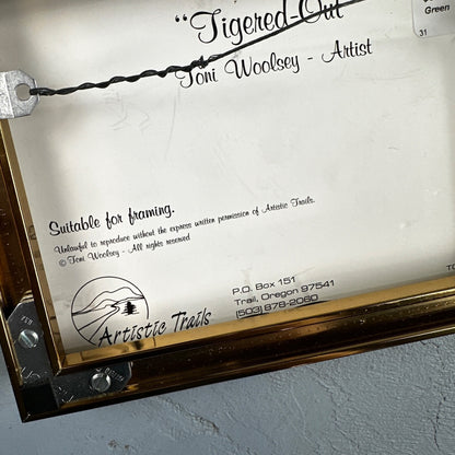 Home Interiors Tiger Framed Picture Toni Woolsey Local Oregon Artist Cats