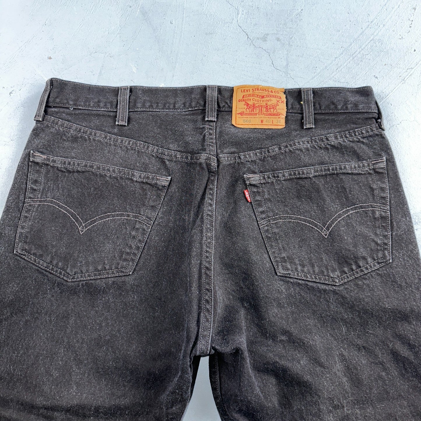 Levis 501 Vintage 90s USA XX Straight Leg Jeans Black Dark Wash 40x34 Act 36x33