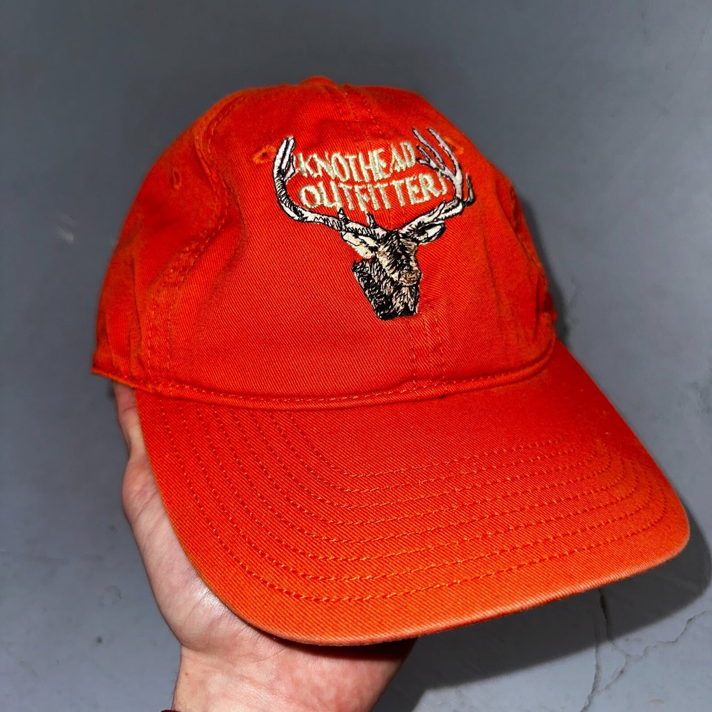 Champion Deer Vintage Trucker Hat Knothead Outfitter Hunting Orange Baseball