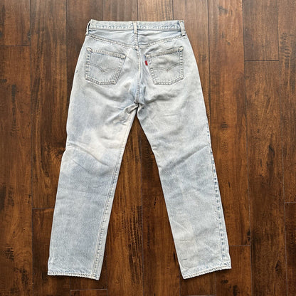 Levis Vintage 80s Redline Selvedge USA 501 XX Jeans Light Wash 33x34 Act 29x29