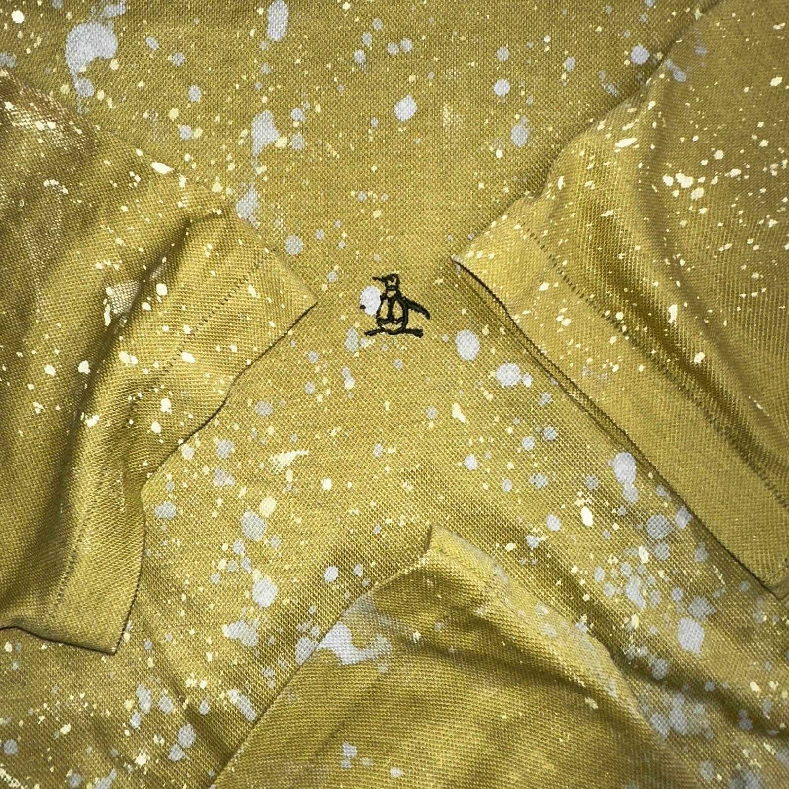 Penguin T-Shirt VTG Grand Slam Munsingwear 60s Green Paint Splatter Thrashed