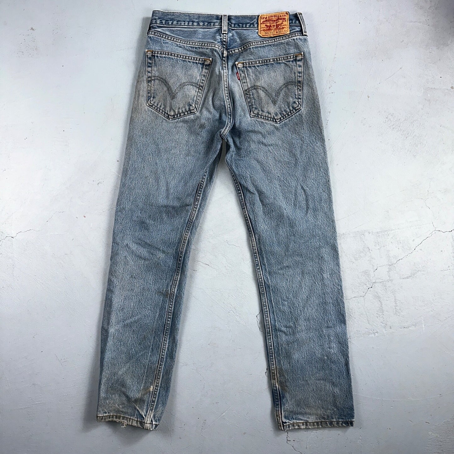 Levis 501 Vintage Y2K XX Straight Leg Jeans 90s Blue Med Wash 33x33 Act 30x30