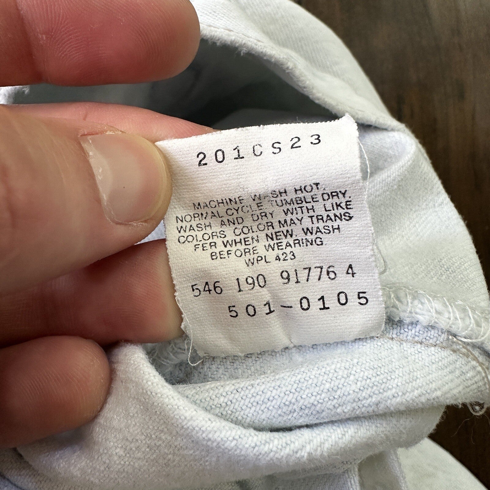 Vintage 90s Levis 501 USA 36x30 Tag Jeans 80s Blue Light Wash Act Worn 33x29