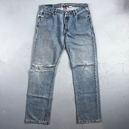 Levis 501 Vintage Y2K XX Straight Leg Jeans Blue Light Wash 36x34 Act 35x32
