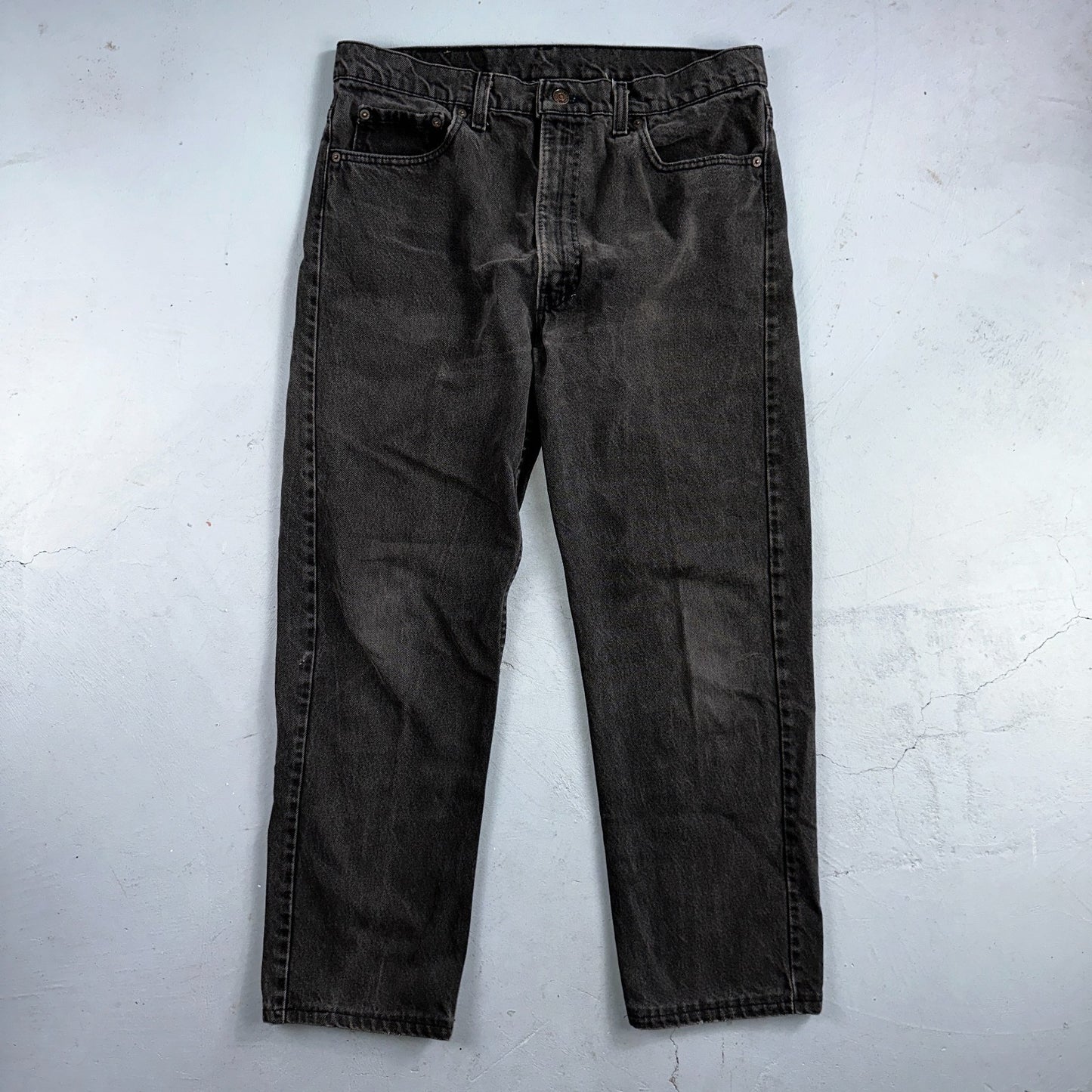 Levis 505 Vintage 90s USA Red Tab Jeans 36x32 Black Light Wash Act 34x27