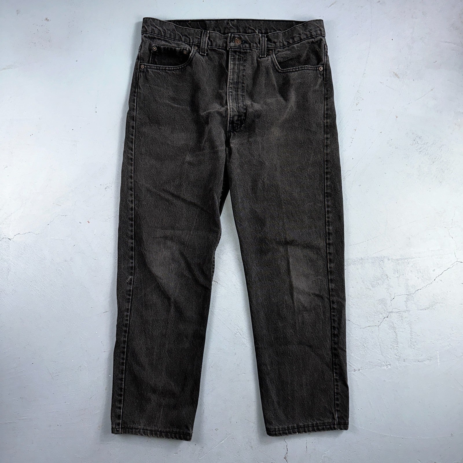 Levis 505 Vintage 90s USA Red Tab Jeans 36x32 Black Light Wash Act 34x27