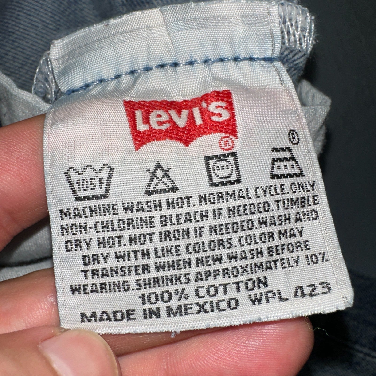 Levis 501 Vintage 90s Mexico Straight Leg Jeans Blue Light Wash 33x36 Act 31x32