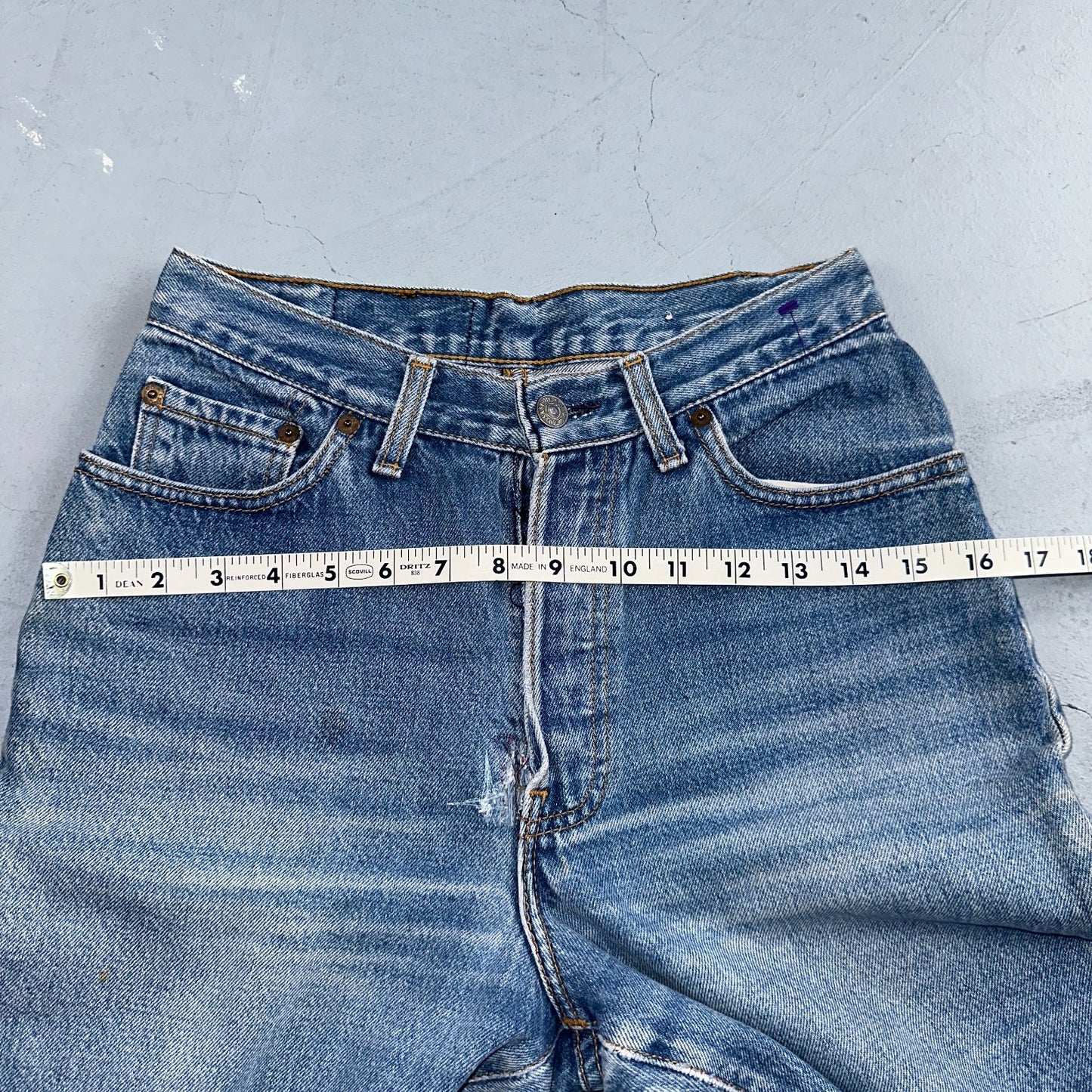 Levis 501 Vintage 80s USA XX Womens Jeans Blue High Rise Tapered 17501 25x27