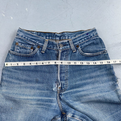 Levis 501 Vintage 80s USA XX Womens Jeans Blue High Rise Tapered 17501 25x27