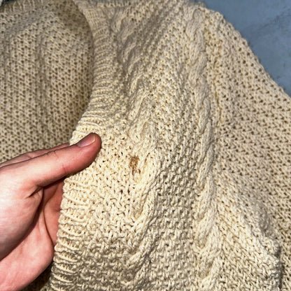 Vintage Oversized Spitalnick Neiman Marcus 100% Wool Cardigan Cable Knit Cozy