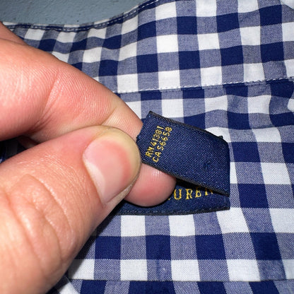 Ralph Lauren Boys XL Blue Gingham Check Long Sleeve Shirt 100% Cotton Polo