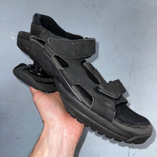 Z-Coil Sidewinder Strappy Sandals Black Shoes Women Size 11 Pain Releif Footwear