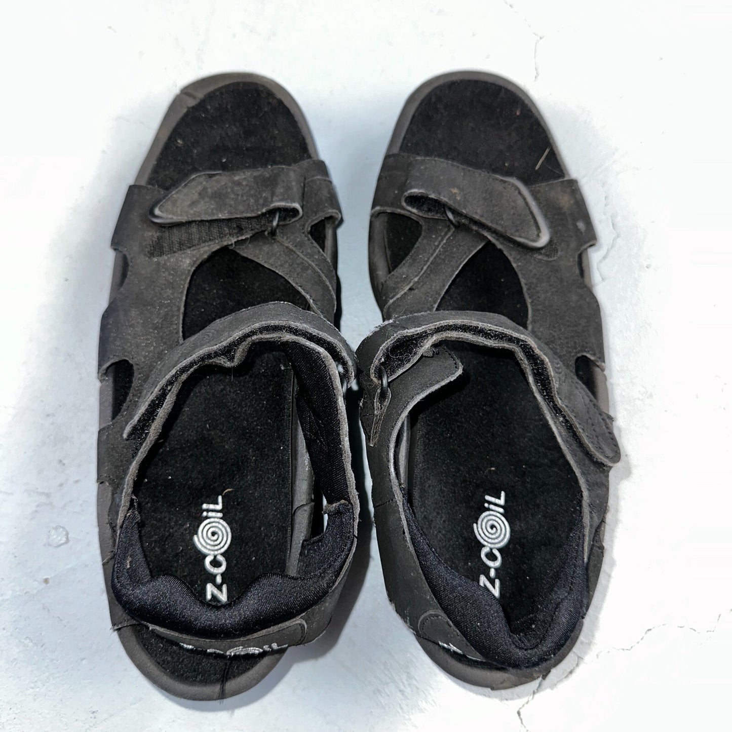 Z-Coil Sidewinder Strappy Sandals Black Shoes Women Size 11 Pain Releif Footwear