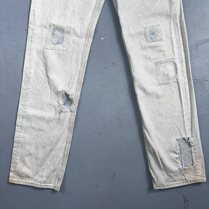 Levis 501 Vintage 90s USA XX Straight Leg Jeans 32x34 Blue Light Wash Act 29x32