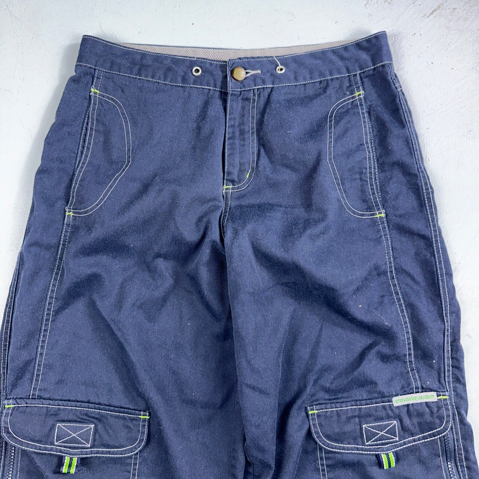 Vintage Trans Nine Rave Y2K Navy Blue Wide Leg Retro Pants Womens 30 x 30