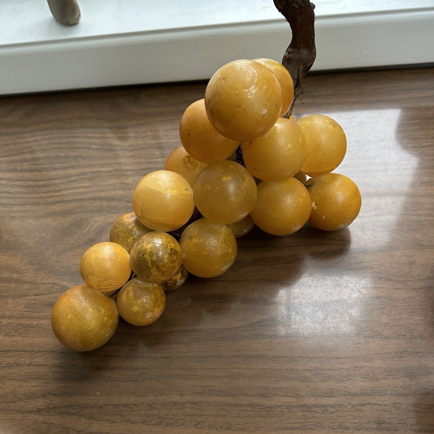 VTG Gold Lucite Acrylic Grapes Mid Century MCM Retro 1960s Cluster Yellow Set 2