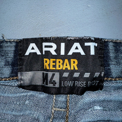 Ariat Rebar Jeans Men's 40x30 Blue M4 Low Rise DuraStretch Edge Boot Cut Western