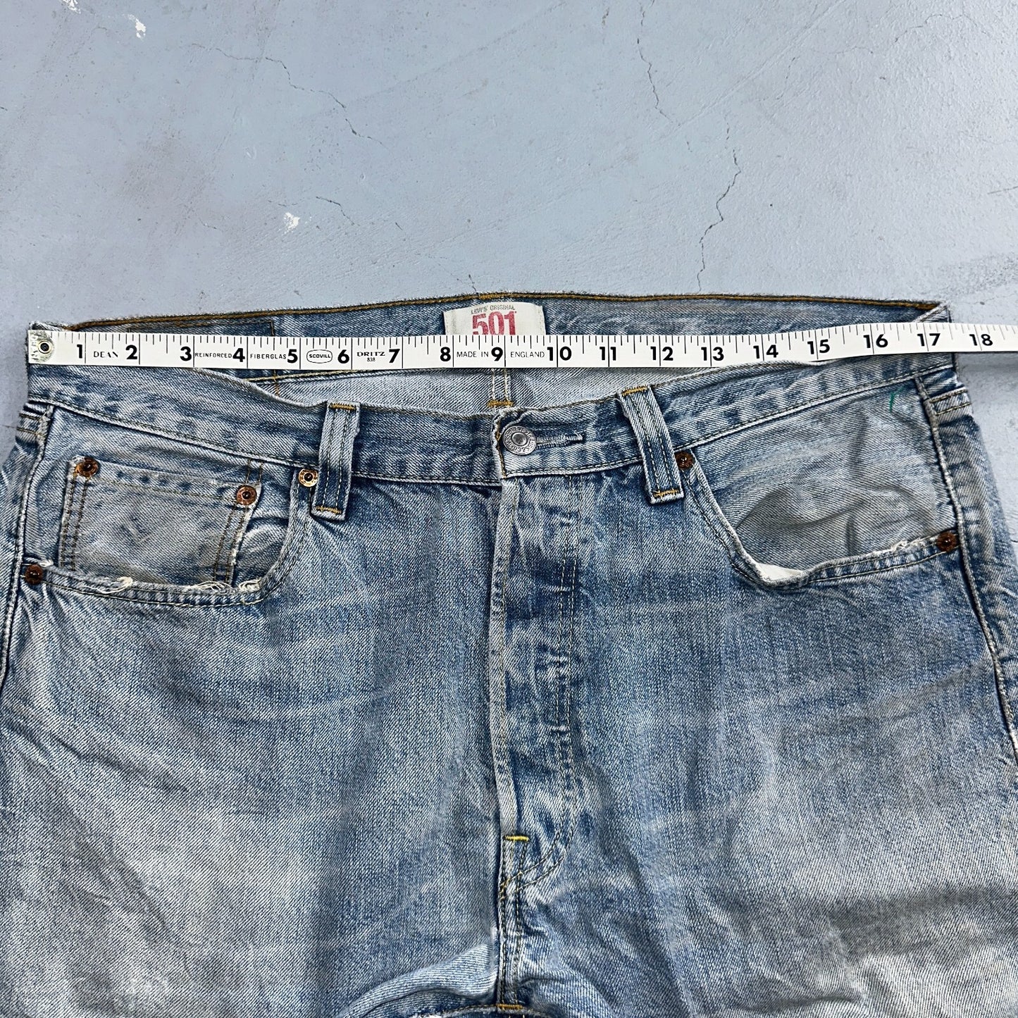 Levis 501 Vintage Y2K XX Straight Leg Jeans Blue Light Wash 34x34 Act 35x30