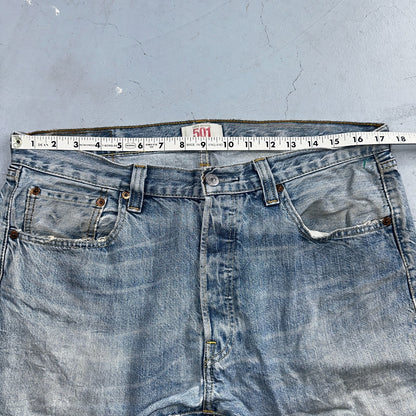 Levis 501 Vintage Y2K XX Straight Leg Jeans Blue Light Wash 34x34 Act 35x30