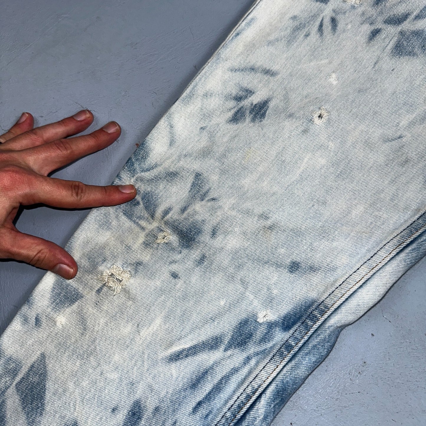 Levis 501 Vintage 80s USA XX Straight Leg Jeans 30x36 Bleach Light Wash Ac 26x31