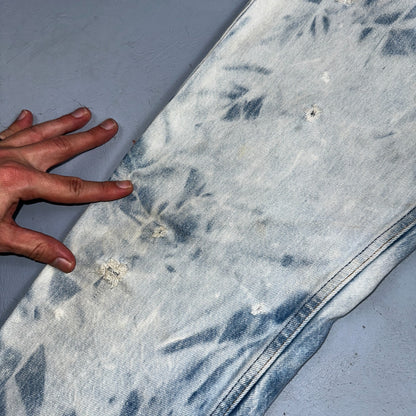 Levis 501 Vintage 80s USA XX Straight Leg Jeans 30x36 Bleach Light Wash Ac 26x31