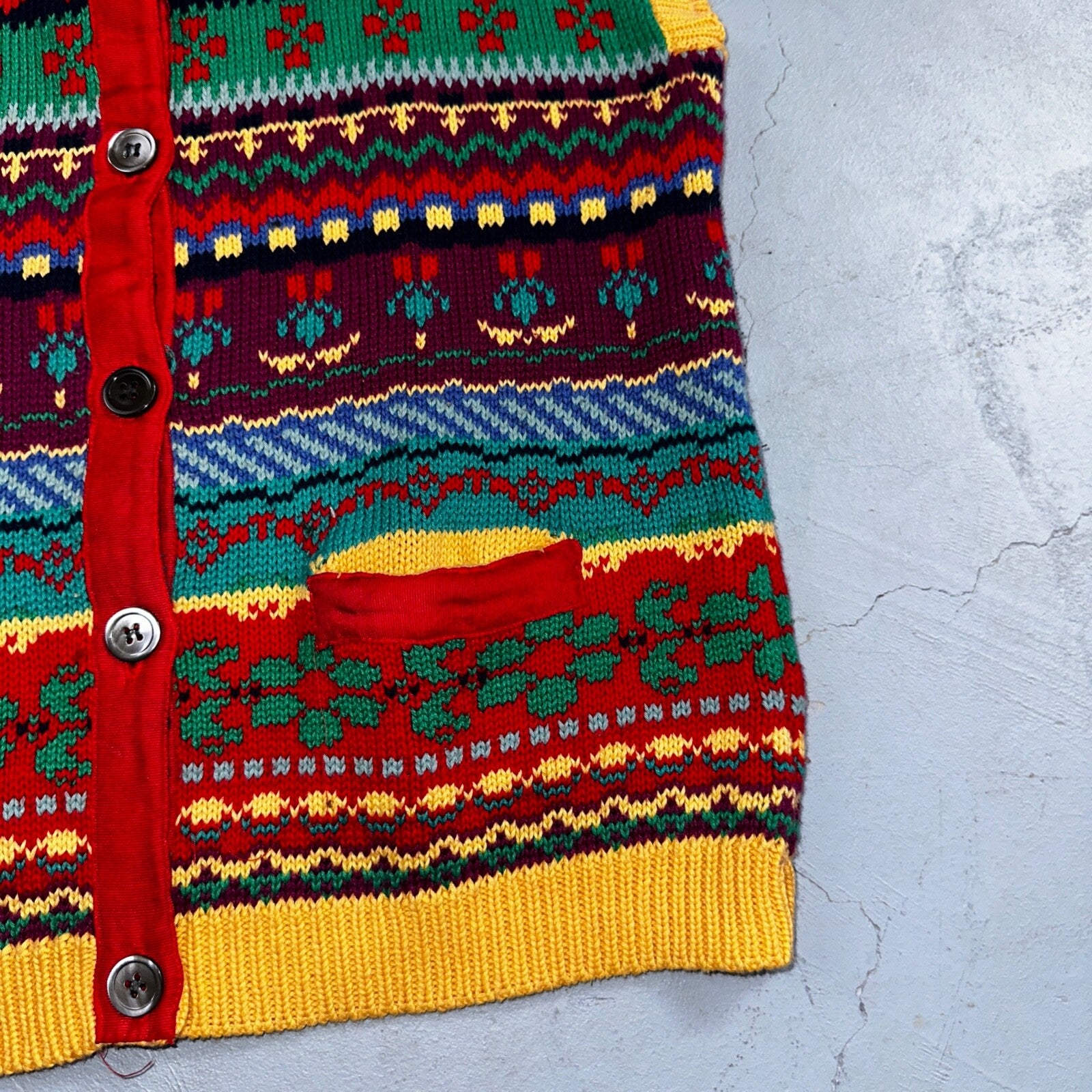 Allen Solly Womens Pullover Knit Sleeveless Cotton Vest Aztec Multicolor Crazy