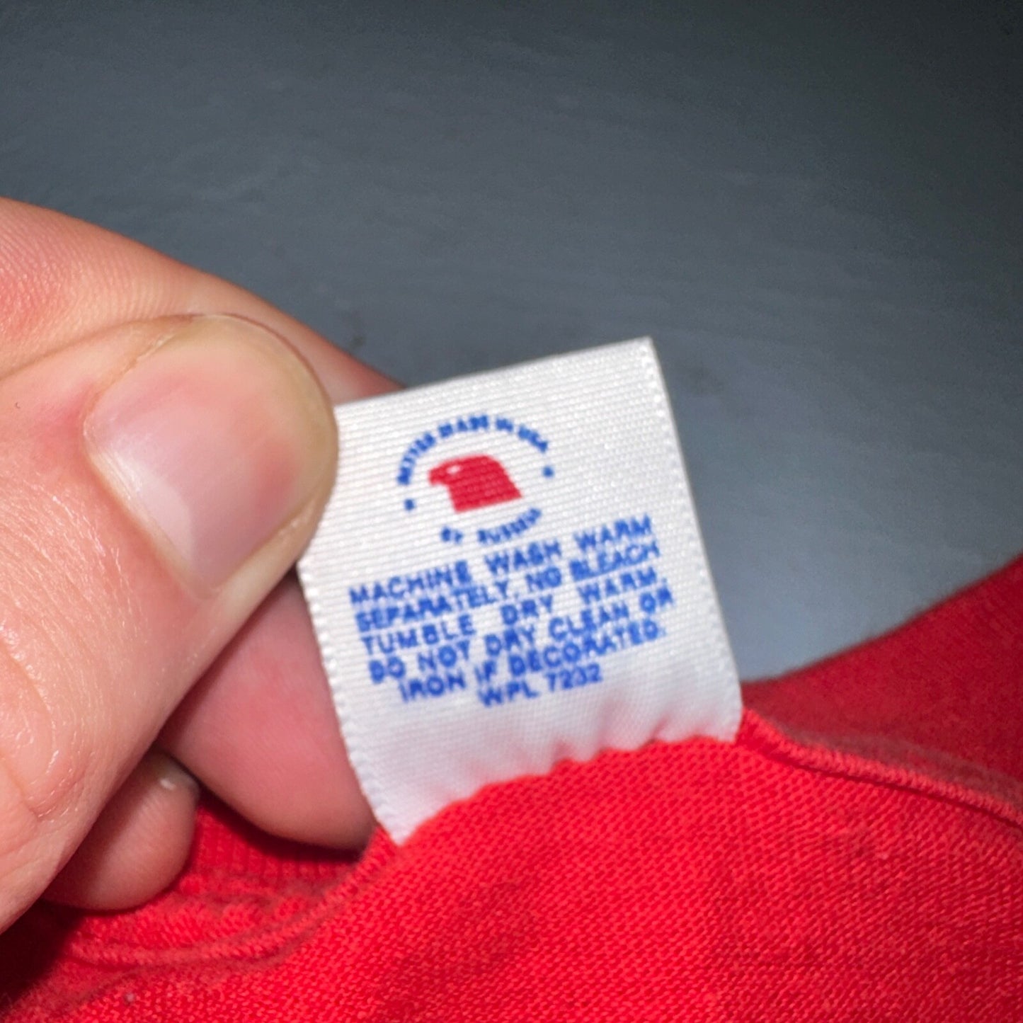 Jerzees 90s USA VTG T Shirt Red No Print Lot 1 Single Stitch Basic Tee Simple