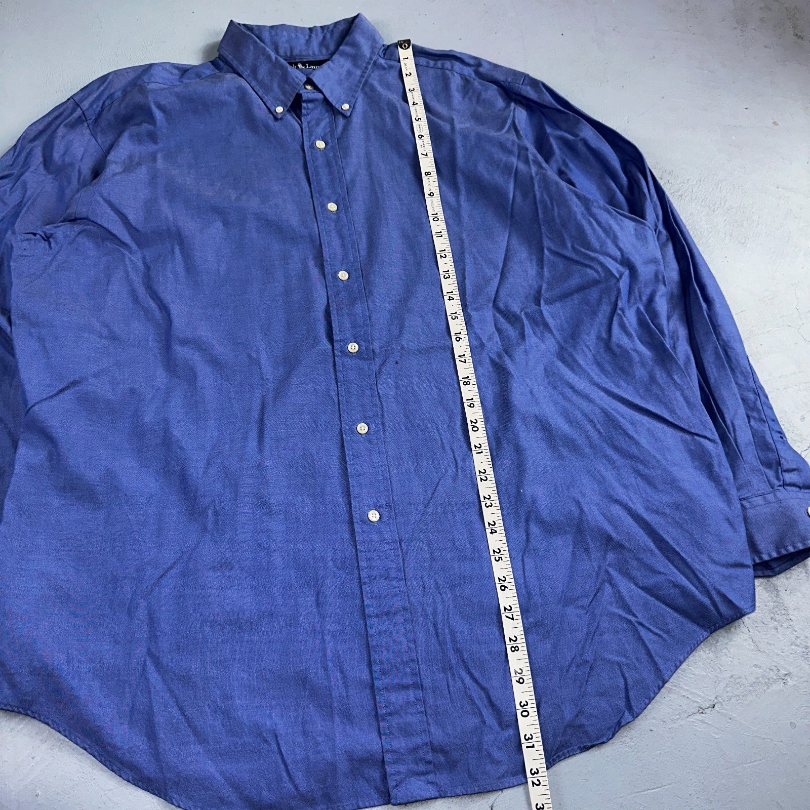 Ralph Lauren Shirt Mens 17.5 Long Sleeve Button Up Pony Yarmouth Cotton