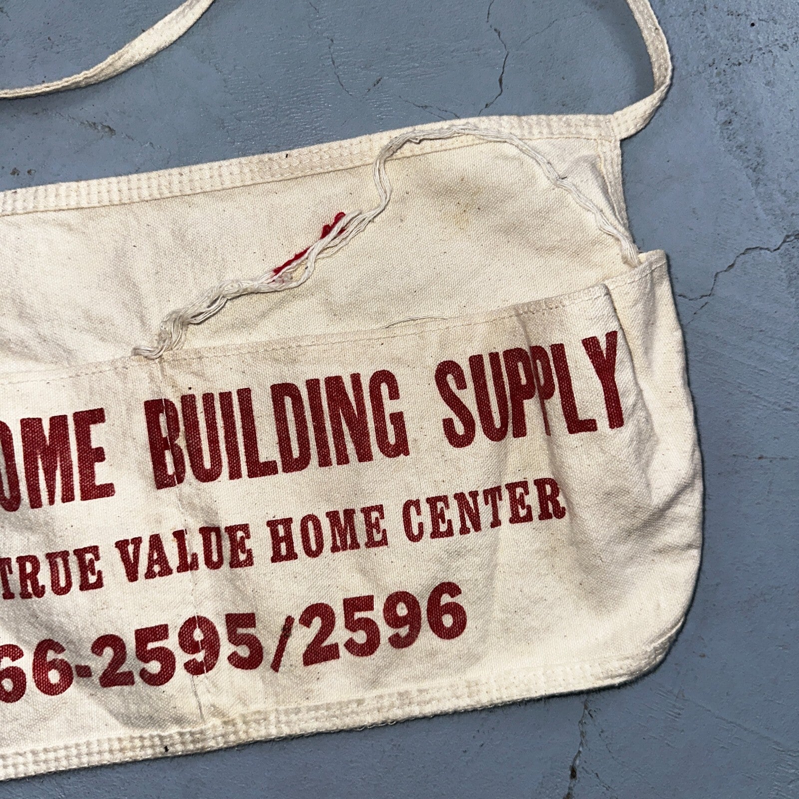 Hanes Vintage 1950's Canvas Nail Waist Apron Phone Number Home & Lumber Supply
