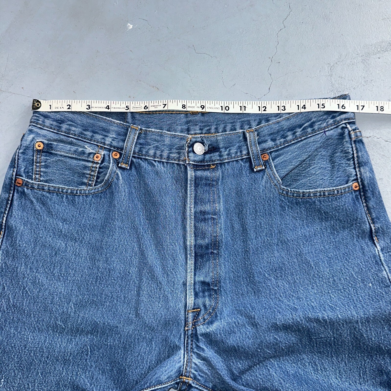 Levis 501 Y2K XX Straight Leg Jeans Blue VTG Med Wash 36x38 Act 33x33
