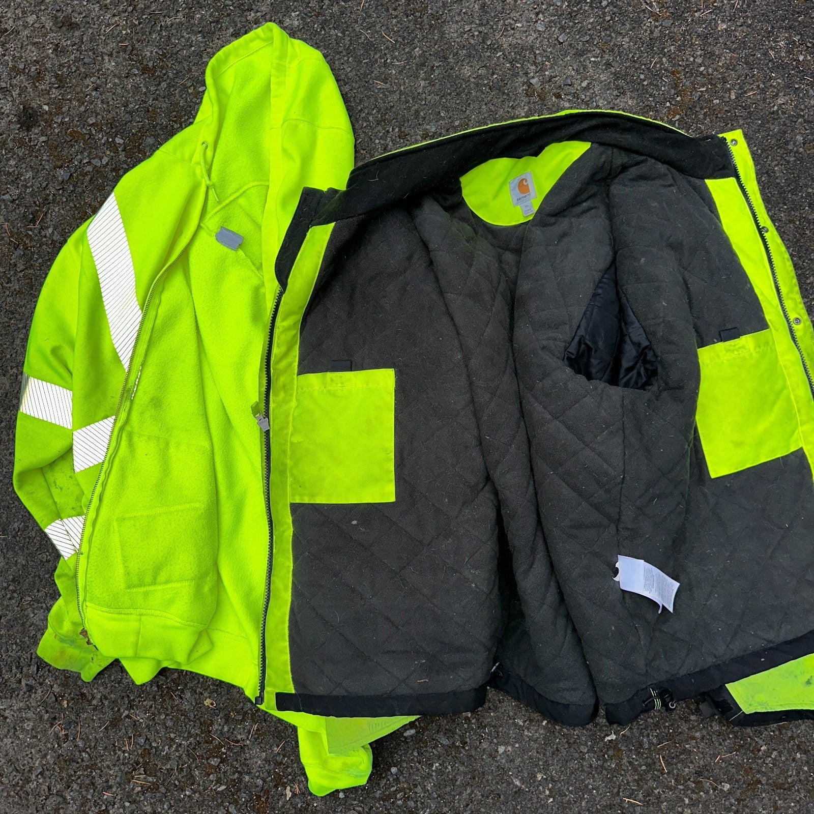 Carhartt Jacket Mens 2XL 100787 High-Visibility Waterproof Highlighter Hoodie