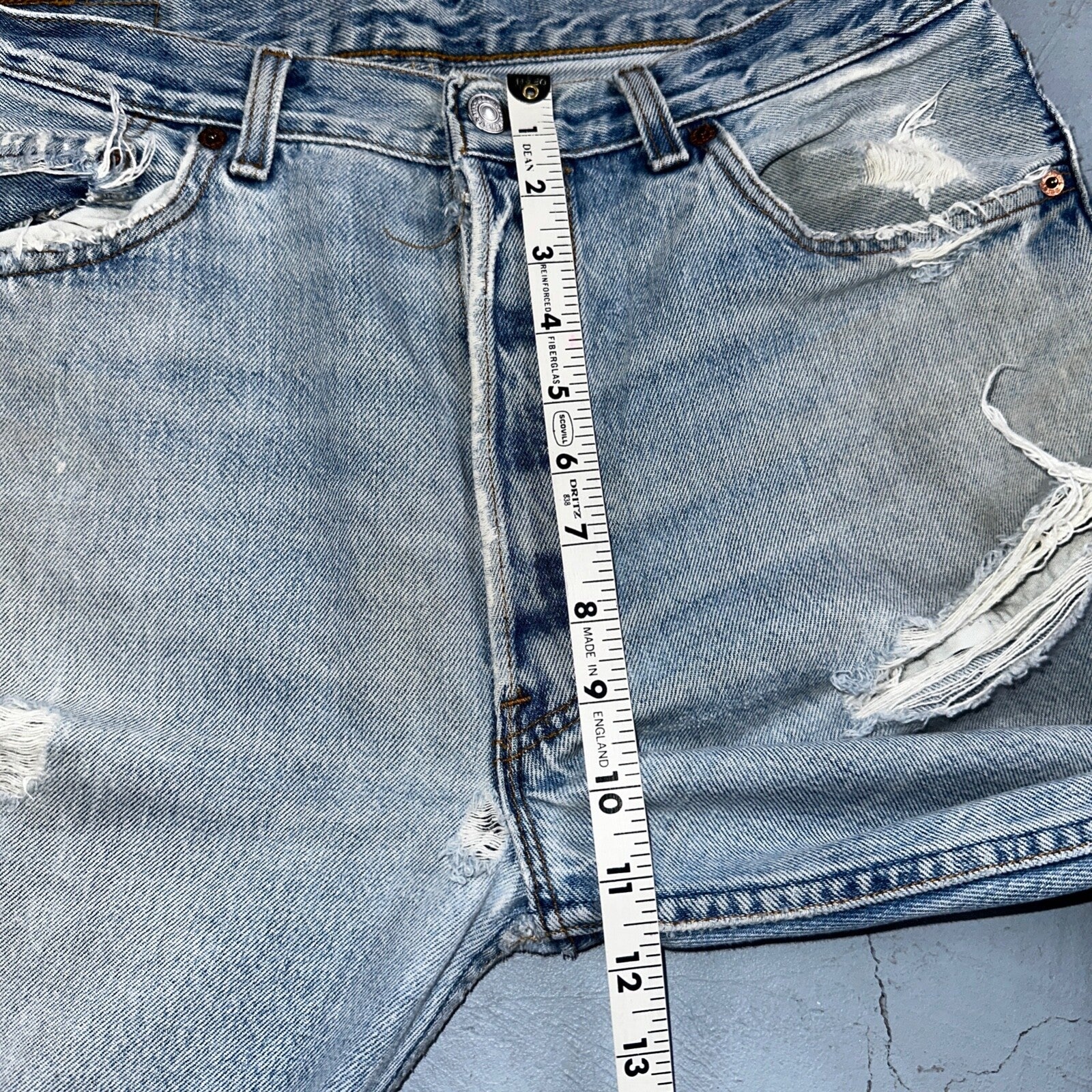 Levis 501 Vintage 90s USA XX Straight Leg Jeans Blue Light Wash 34x34 Act 32x33