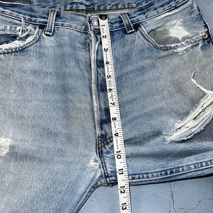 Levis 501 Vintage 90s USA XX Straight Leg Jeans Blue Light Wash 34x34 Act 32x33