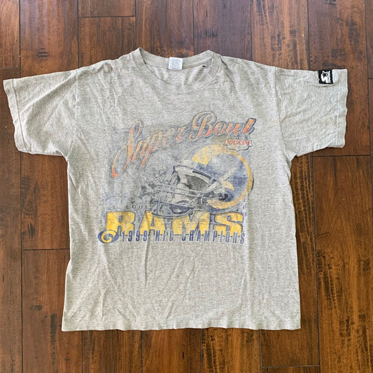 Super Bowl 1999 Vintage T Shirt Starter NFC St Luis Rams Thrashed Rap Football