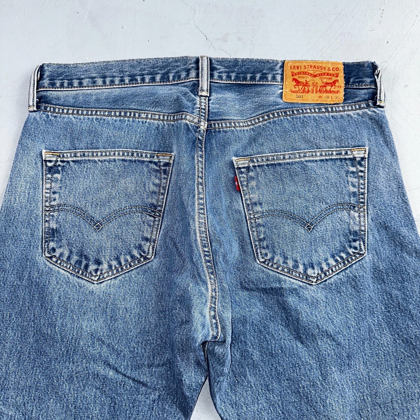 Levis 501 Y2K XX Straight Leg Jeans Blue VTG Med Wash 36x30 Act 35x28