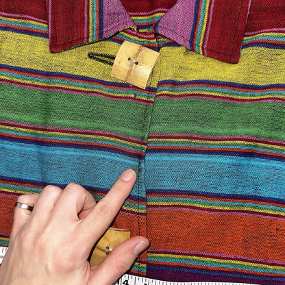Norm Thompson VTG 80s Rainbow Striped Oversized Button Down Blazer/Jacket XL