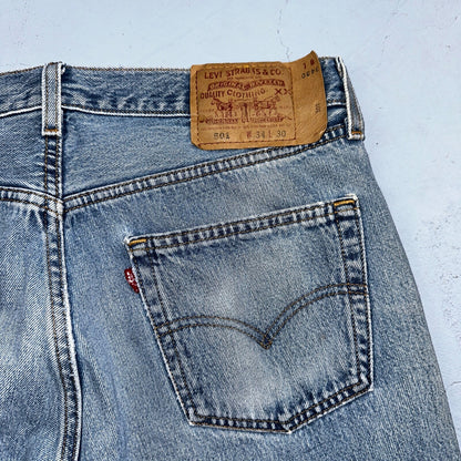 Levis 501 Vintage 90s USA XX Straight Leg Jeans Blue Light Wash 34x30 Act 31x29