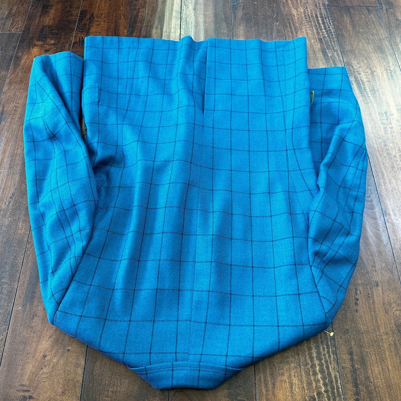 1960s 1970s Blue Pinstripe VTG Suit Jacket Sportcoat 42 Wool Checker Rockabilly