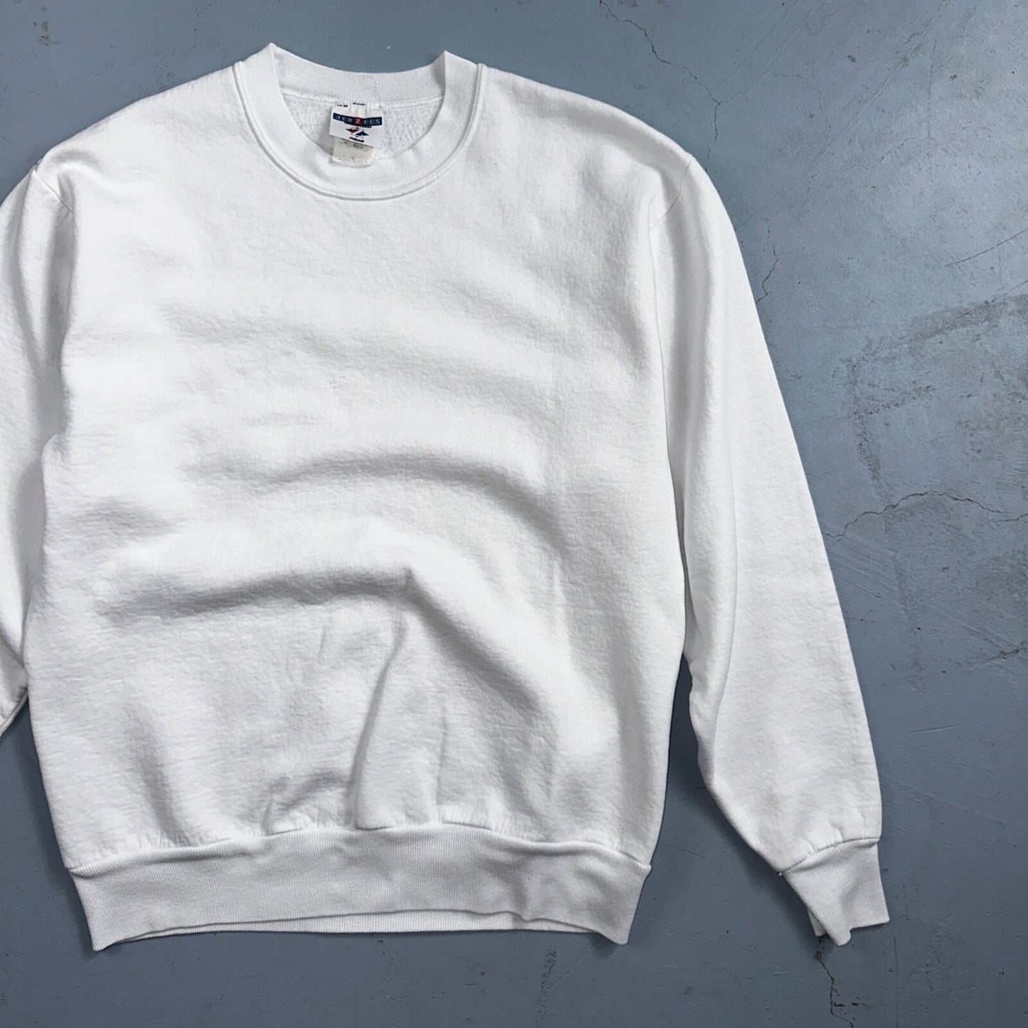 Jerzees VTG 90s Blank White Crewneck Jumper Sweatshirt USA Lot 1 Clean No Print