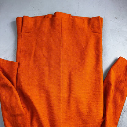 Vintage Lassie Junior Orange Wool Coat Mod 60s Button Up Retro Rockabilly S