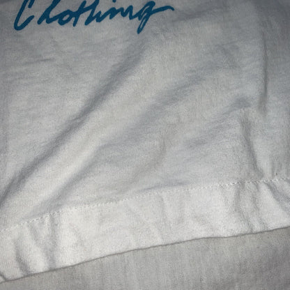 Vtg Buggle Boy 80s Hip Hop WOMANS BLOUSE SHIRT PLAID Crop 90s Blue Tee