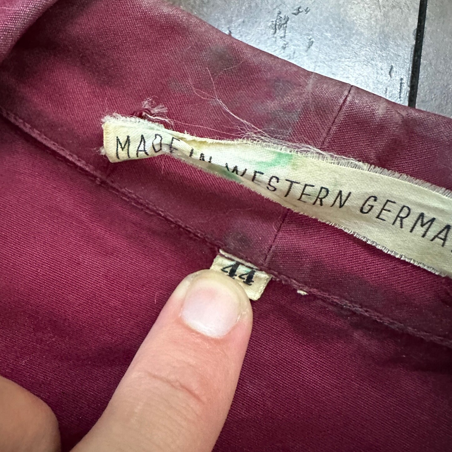 1960s 60s Jacket Shirt Bogner Germany Long Sleeve Button Snap Rockabilly Maroon